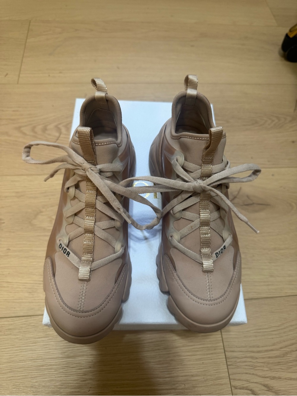 Dior Neutral Beige Women's Chunky Lace-Up Sneakers